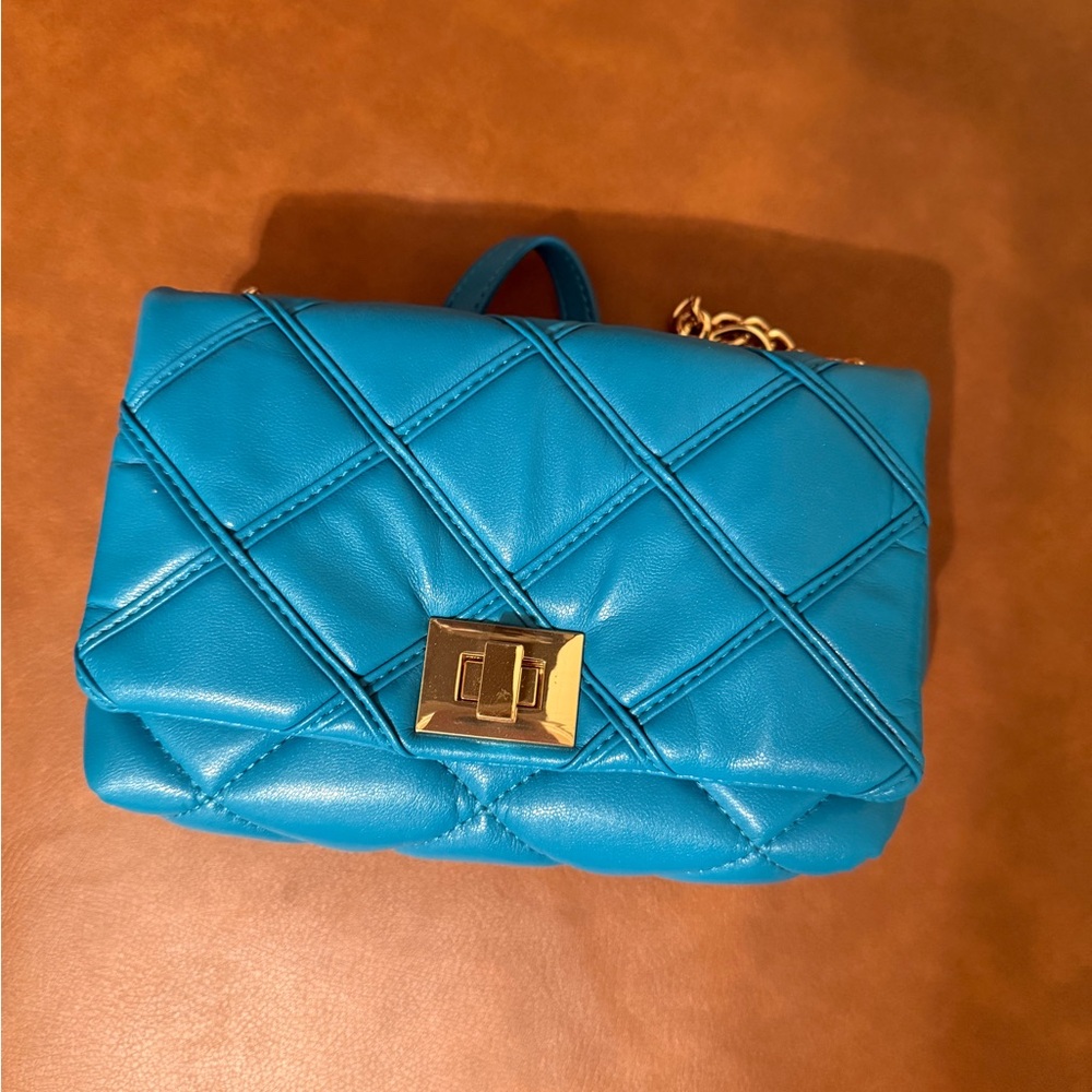 INC International Concepts Teal Quilted Crossbody